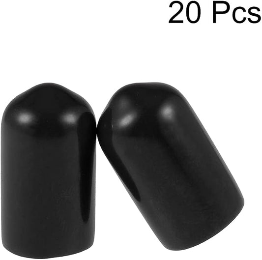 uxcell 20pcs Rubber End Caps 7.5mm ID Vinyl Round Tube Bolt Cap Cover Thread - Image 2