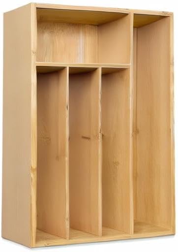 guiogc Kitchen Bamboo Silverware Drawer Organizer,Silverware Organizer and - Image 9