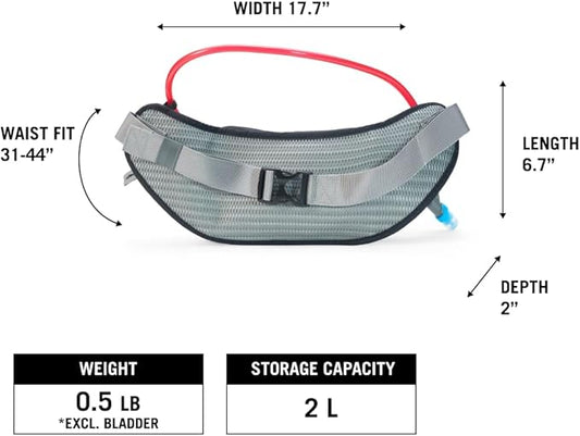 USWE Zulo Hydration Hip Pack - with Organizer and Side Pockets, Bounce Free Hip Belt (2L, Yellow)
