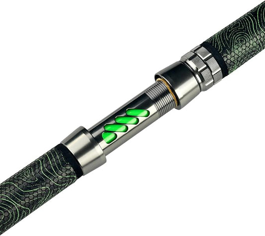 Monster Catfish Fishing Rod - 7' Medium Heavy, 1-Piece Glow in Dark Casting Rod, S-Glass & Carbon Graphite Blend, Durable EVA Foam Super Grip, Catfish Pole for Night Fishing