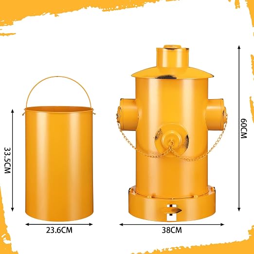 Hoolerry Fire Hydrant Trash Can Retro Creative Garbage Can - Image 2