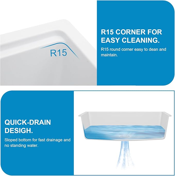 30 White Granite Composite Kitchen Sink - Donsdey 30 Inch White Kitchen Sink Undermount Ledge Workstation Granite Quartz Composite Under Counter Single Bowl Sink Basin