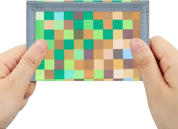 NEICY RFID Blocking Canvas Wallet for Men and Women - Camo Trifold Outdoor Sports Wallets with Magic Sticker for Teen Kids (Chequer)