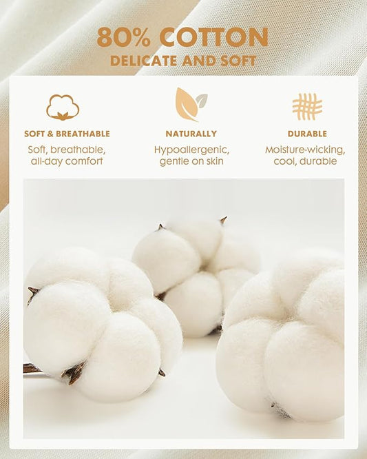 Thick Soft Cotton Compression Socks for Women Men 15-20mmHg Knee High Breathable Cotton Socks for All Day Comfort