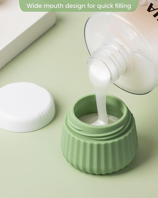 Travel Containers for Toiletries 4 Pack, TSA Approved Travel Size Toiletries, With Clear Bag Leak Proof Silicone Jars, Creams Jars Carrying Small Items