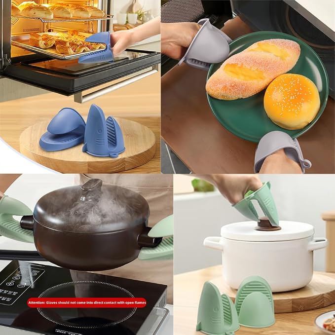 Oven Mitts,Mini Oven Gloves Silicone Heat Resistant Cooking Pinch Mitts - Image 6