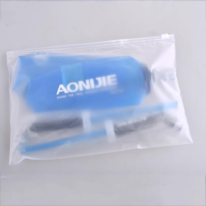 TRIWONDER Collapsible Water Bottles TPU Soft Flask Running Bottles BPA-Free Sports Flasks for Hiking Climbing Camping (500ml/16.91oz with Straws - Pack of 2)