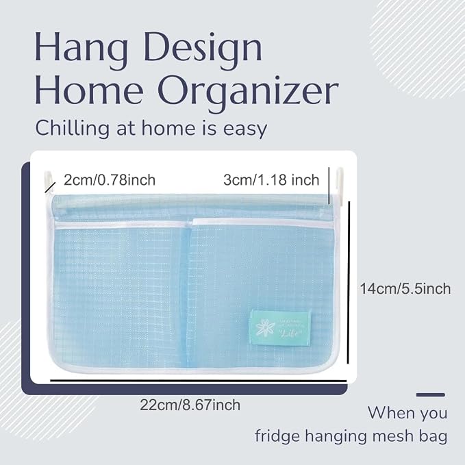 3PCS Refrigerator Door Organizer Set, Fridge Hanging Mesh Bag - Image 7
