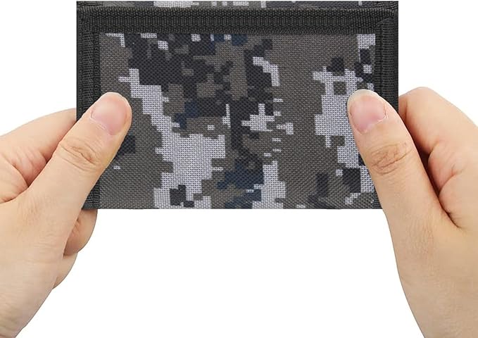 NEICY RFID Blocking Canvas Wallet for Men and Women - Camo Trifold Outdoor Sports Wallets with Magic Sticker for Teen Kids (Mosaic02)