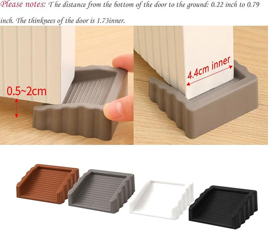 4Pack Door Stoppers Doorstop, Rubber Door Stoppers Wedge, Doors Stops for Door, Rubber Door Stopper Wedge, 4 Colors Door Stop