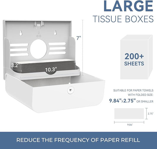 Paper Towel Dispenser Wall Mount, Adhesive No Drilling Multifold Trifold C Fold - Image 2
