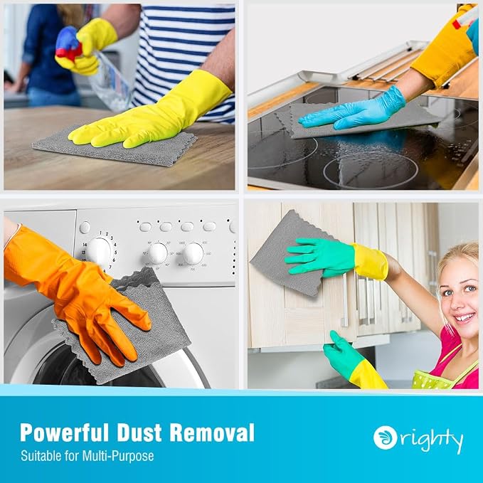 Orighty Grey Microfiber Cleaning Cloth, 100 Pack Highly Absorbent Cleaning - Image 7