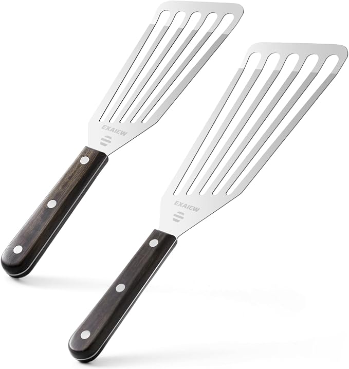 2 Pack Fish Spatula Stainless Steel,Flexible Metal Spatula Perfect - Image 8