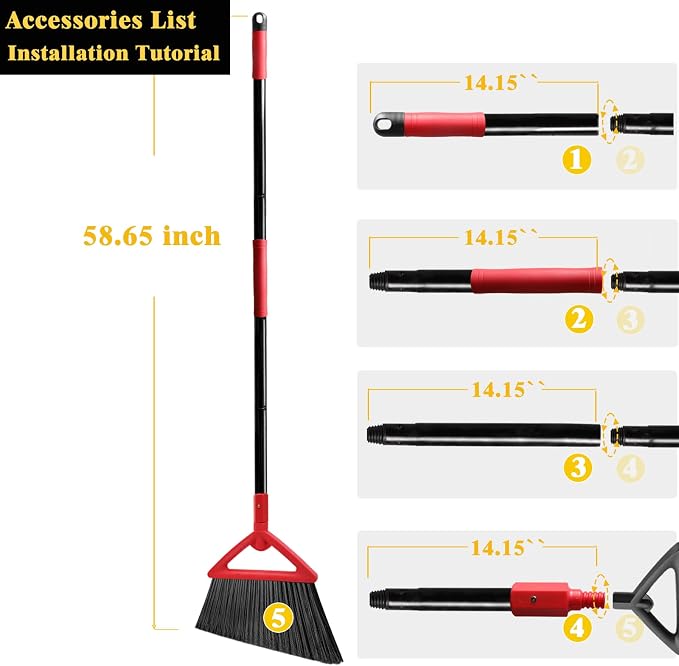 Heavy Duty Commercial Broom, Upgraded Angle Brooms - Image 8