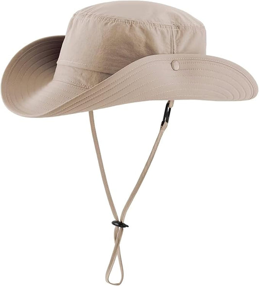 Connectyle Sun Hat for Men Women Outdoor UV Protection Safari Hat for Fishing Hiking Gardening Breathable Cowboy Hat UPF50