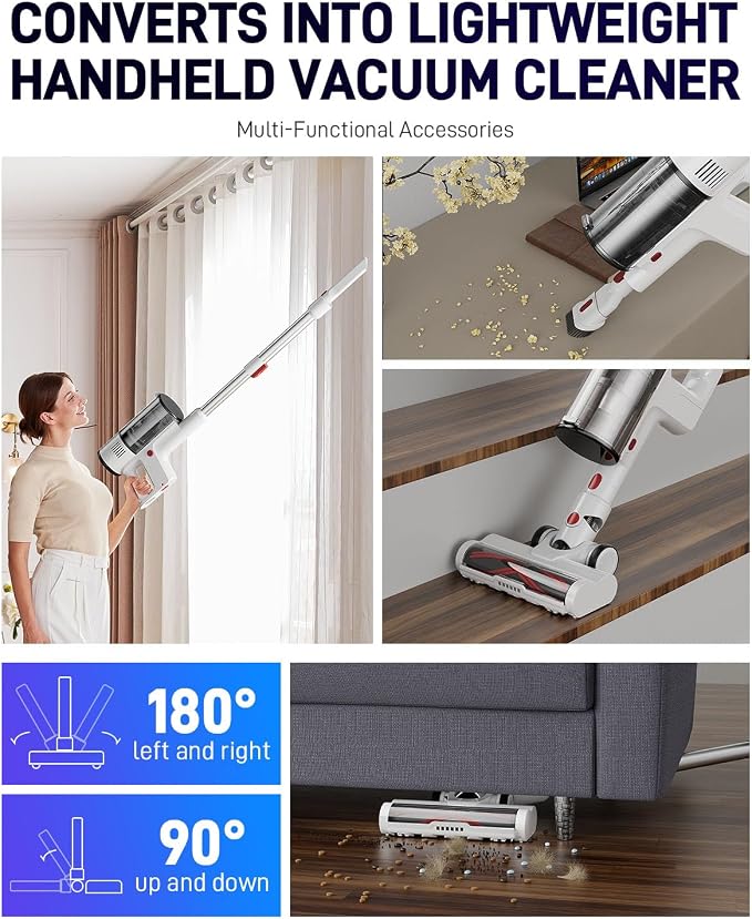 Vacuum Cleaners for Home, Cordless Vacuum Cleaners, 550W 45KPA Stick Handheld - Image 9