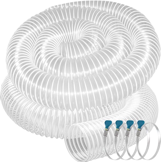 PVC Dust Collection Hose 4" x 20', Flexible Heavy PVC Fume Collection Hose - Image 9