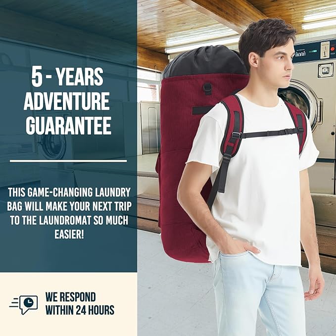 Laundry Bag With 4 Pockets,Laundry Bag With Shoulder Straps,Sturdy Laundry - Image 6