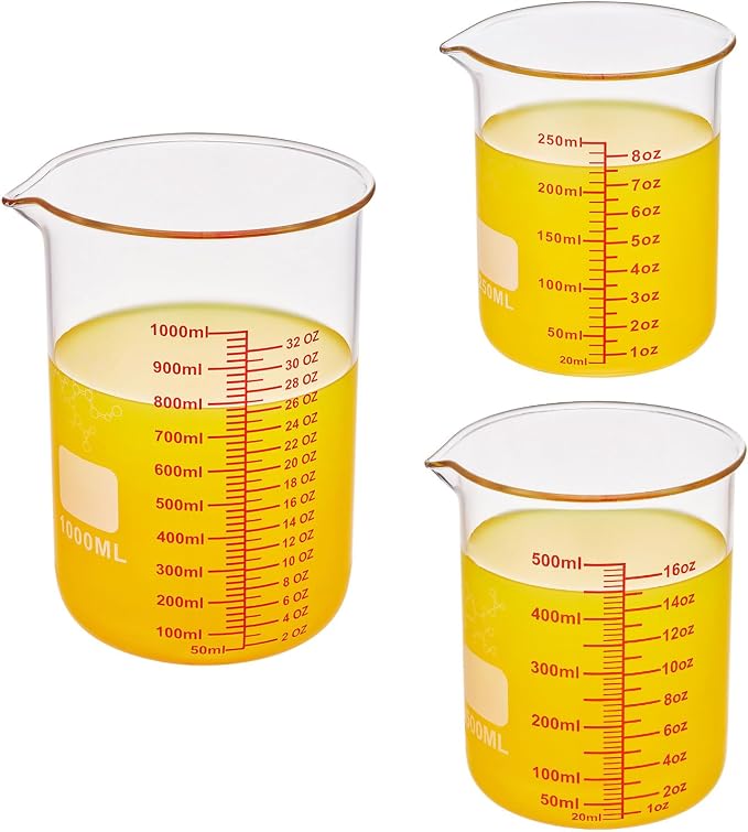 High Borosilicate Glass Measuring Cup Set-V-Shaped Spout,Includes 250ml - Image 9
