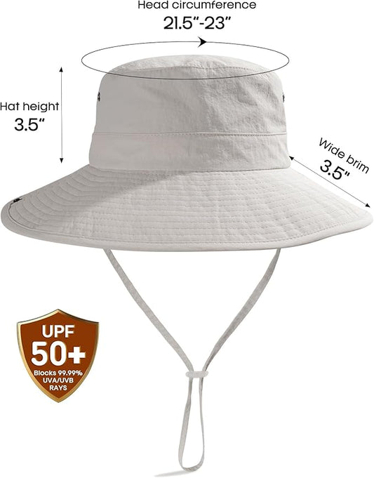 FURTALK Sun Hats for Women with Ponytail Hole Wide Brim Beach Bucket Hat UPF 50+ Fishing Hiking Outdoor Hats