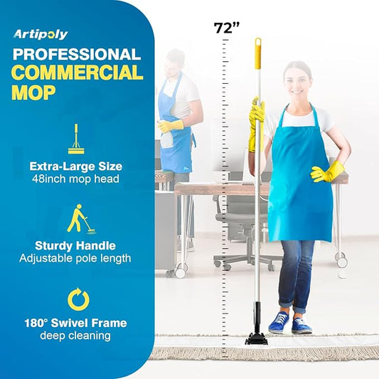 Commercial Dust Mop & Floor Sweeper,48" Industrial Dry Mop - Image 2
