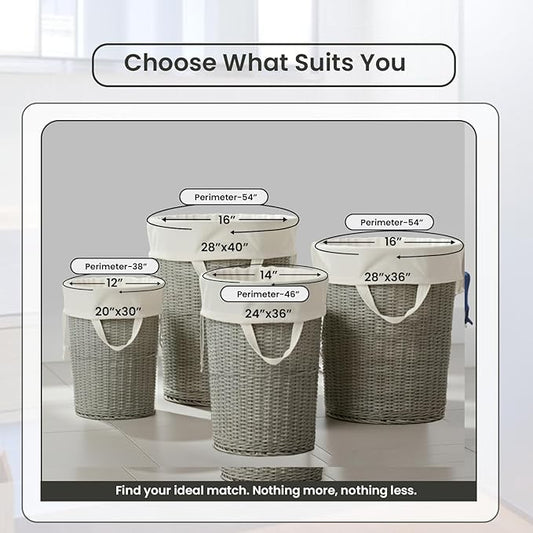 LFH Home Cotton Canvas Large Laundry Bag with Handle, Heavy Duty Drawstring Closure Washable Laundry Bags, School Travel, Home, Hotel, College Dorm, Organizer Sack, Toy Clothes 20x30 (Pack of 6)-White