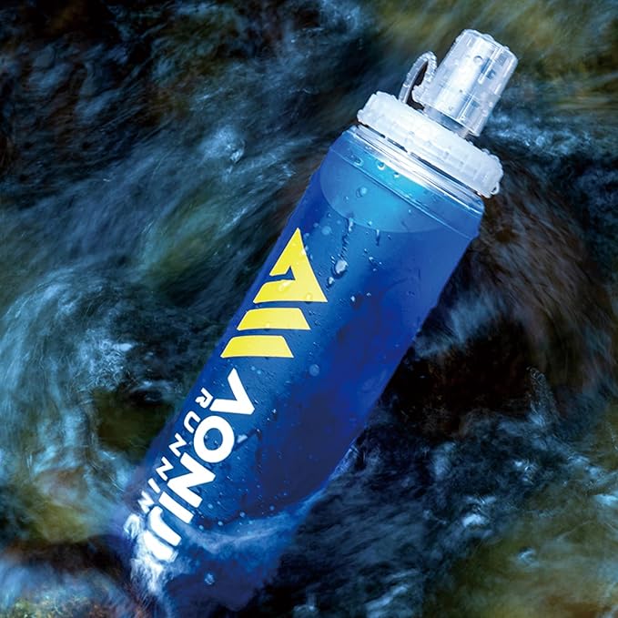 TRIWONDER Collapsible Flask Soft Folding Water Bottles - Large Mouth for Easy Filling - BPA-Free Hydration Bottle Ideal for Running Hiking Cycling Climbing (02# 500ml - Pack of 2)