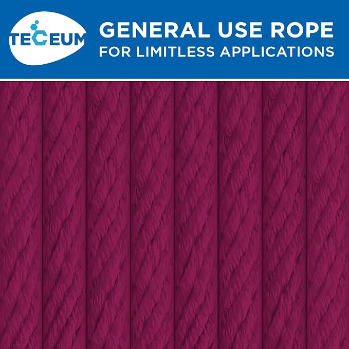 TECEUM Cotton Rope 3/16” – 50 FT – Strong All-Purpose Braided Rope – Natural - Image 9
