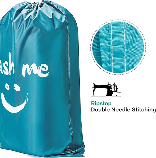 HOMEST 2 Pack XL Wash Me Travel Laundry Bag, Dirty Clothes Organizer, Large Enough to Hold 4 Loads of Laundry, Easy Fit a Laundry Hamper or Basket