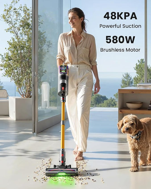 Cordless Vacuum Cleaner, 48KPa/580W/65Mins Vacuum, Self-Standing Vacuum Cleaners - Image 2