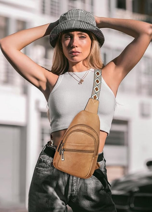 Sling Bag Crossbody Bags for Women Small Cross Body Bag Fanny Packs Chest Sling Purse for Daily Travel Leisure Sport