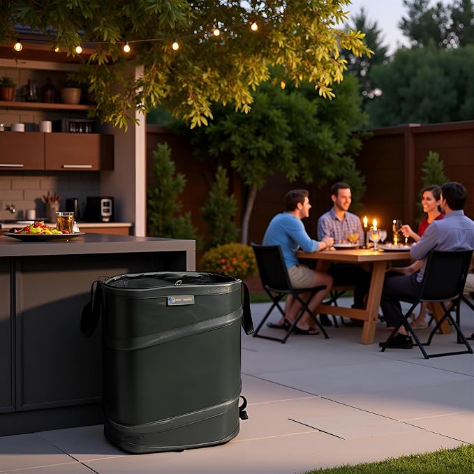 YUDI & GARDEN 19 Gallon Square Collapsible Yard Waste Bin|Collapsible Trash - Image 9