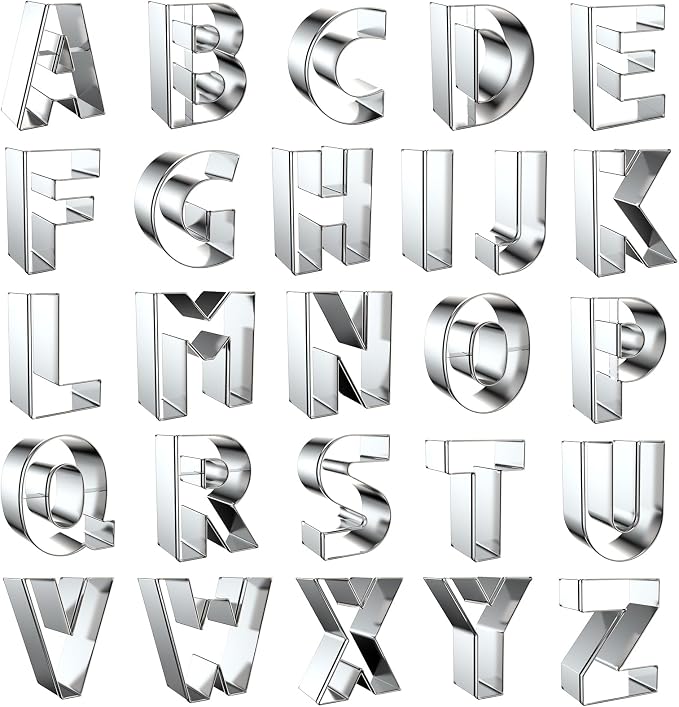 2 Inch Alphabet Cookie Cutter Set by Xzhloym