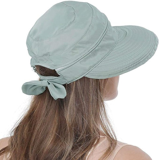 HINDAWI Sun Hats for Women with UV Protection Wide Brim Sun Hat Visor Summer Beach Outdoor Foldable Womens Cap