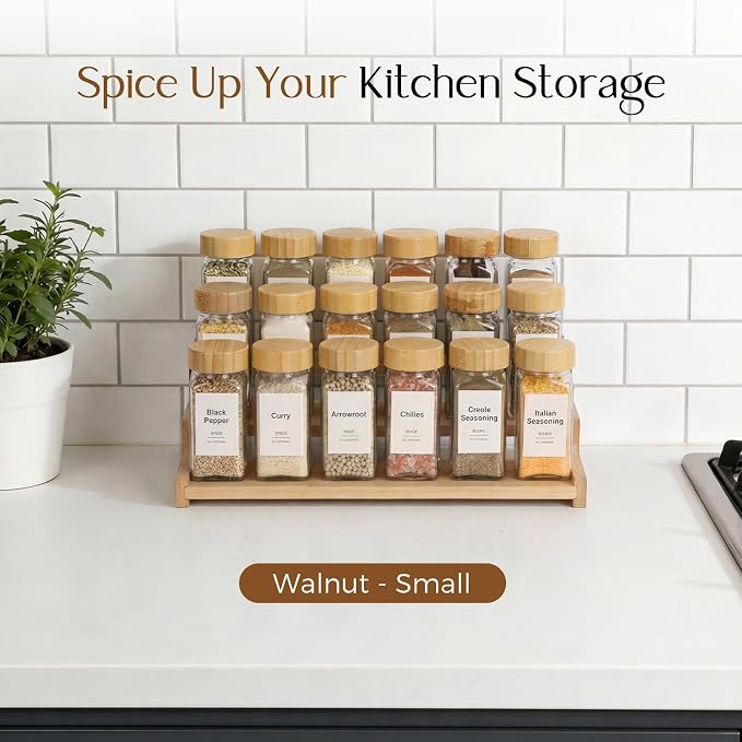 Organizer of Cabinet Special Seasoning, 12in Bamboo 3 Tiered Spice Rack,Used - Image 6
