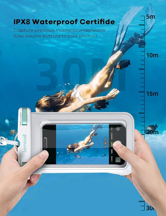 Lamicall 2 Pack Green White Cell Phone Bag, for Mother Mom, Birthday Gift for Father Teens Girls Boys Phone Pouch