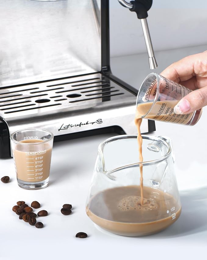 Shot Glasses Measuring Cup Set 2PACK Espresso Shot Glasses Liquid Heavy Glass - Image 6