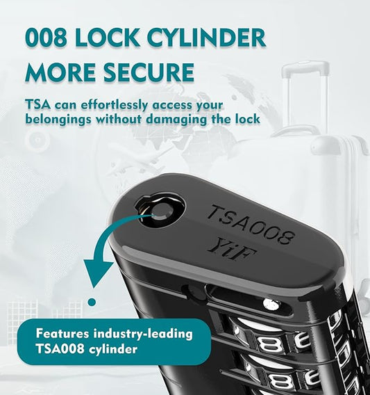 ANVIL 4 Digit Luggage Locks, TSA Locks for Luggage, Advanced TSA008 core, Alert Indicator for Your Travel Lock, Suitcase Lock. (1, Black)