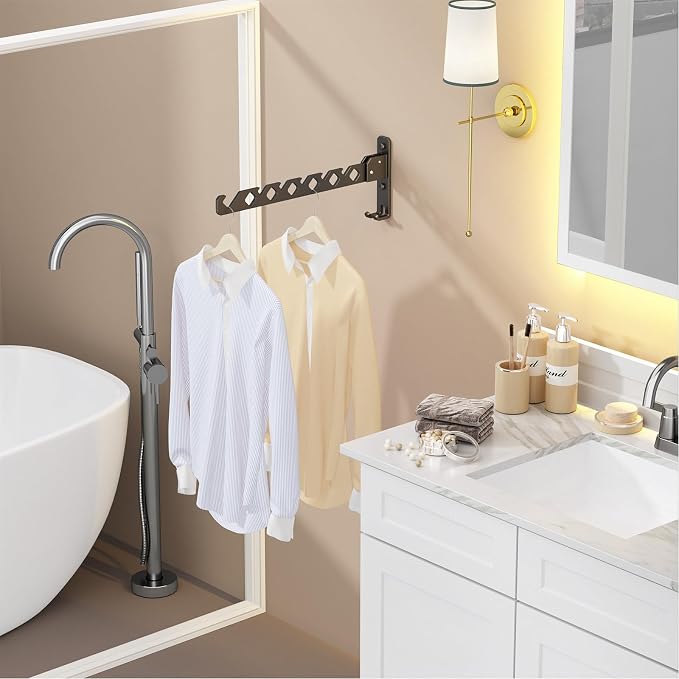 Wall Mounted Clothes Drying Rack, Wall Clothes Hanger Hook - Image 8