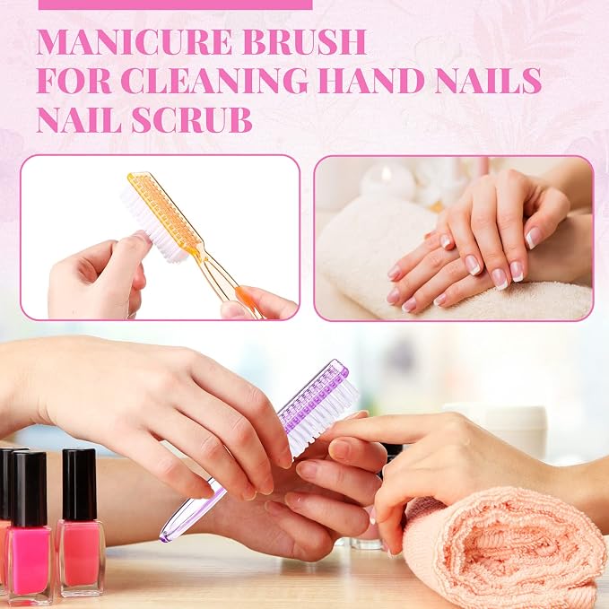 Patelai 12 Pcs Handle Grip Nail Brush Bulk Colorful Nail Scrubber Fingernail - Image 6