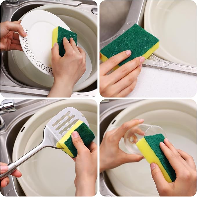Tanlade 60 Pcs Individually Wrapped Sponge Dishwashing Sponge Bulk Non Scratch - Image 7
