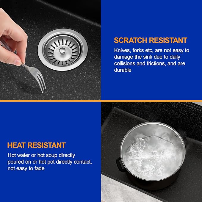 Dcolora 30 Inch Matte Black Kitchen Sink Workstation Granite Composite Undermount Single Bowl Kitchen Sink,DC-GU8769