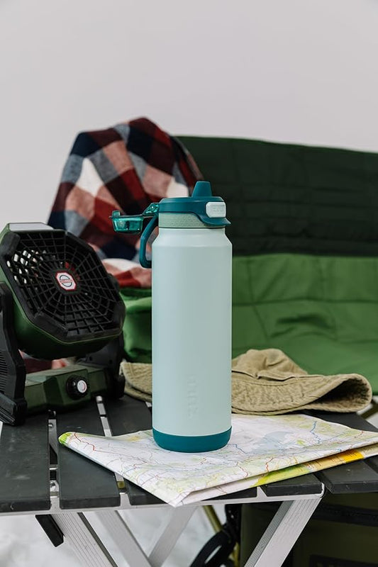 ZULU Powerfill Pro 40oz Stainless Steel Water Bottle with Quick Fill Lid, Triple Walled Vacuum Insulated Metal, Leak Proof Locking Lid, Sip and Chug, Reusable BPA Free, Evergreen