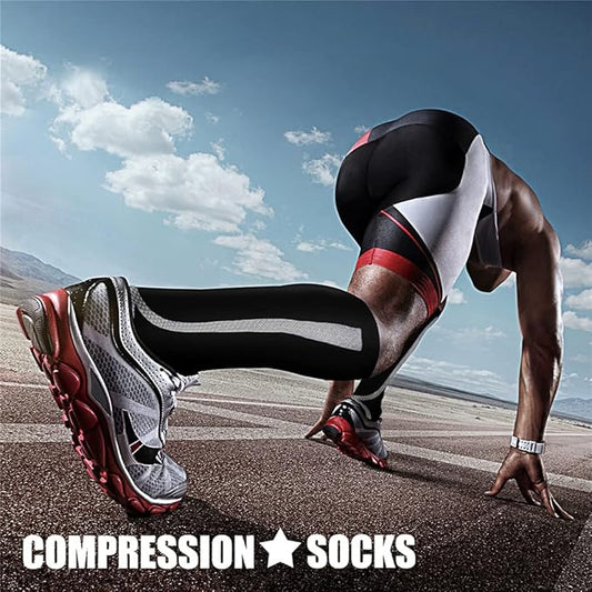 CHARMKING Compression Socks for Women & Men Circulation (3 Pairs) 15-20 mmHg is Best Support for Athletic Running Cycling