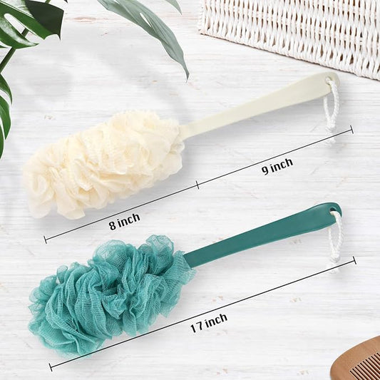2Pack Back Scrubber for Shower,PIPUHA Loofah Sponge Shower Brush Using Body - Image 2