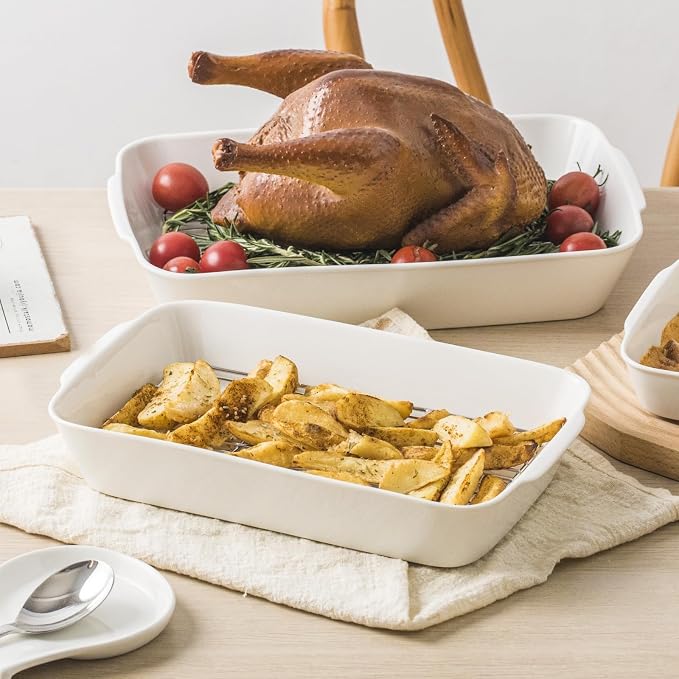 HOMBENE Casserole Dish Set for 2, Ceramic Baking Pan, Ceramic Baking Dish - Image 7