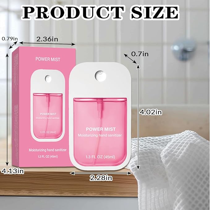 Power Mist Hydrating Hand Sanitizer Spray, Portable Travel-Size Hand Sanitizer Spray, 500-Sprays Each,Suitable for Both Adults and Children (Green Fruit)