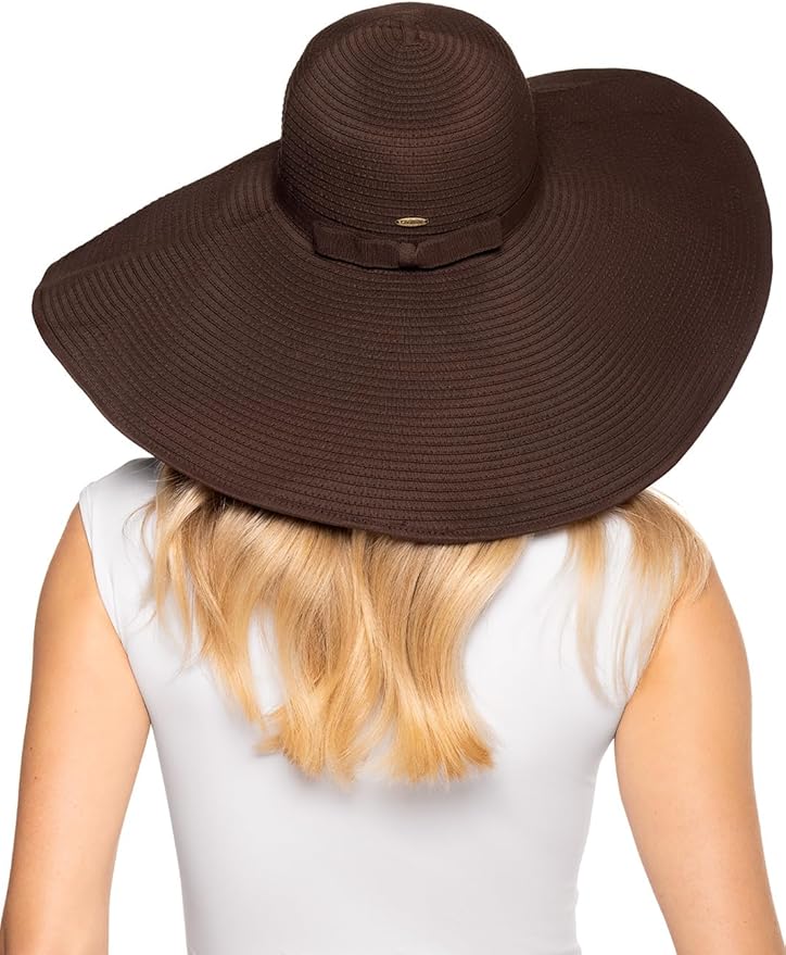 Women's Wide Brim Poolside Hat - UPF 50 Sun Protection - Elegant and Packable - Shelby (One Size)
