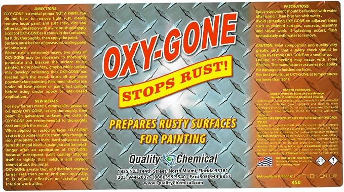 Quality Chemical Oxy-Gone Rust Remover and Metal Treatment/Rust Repair/Prepares - Image 5