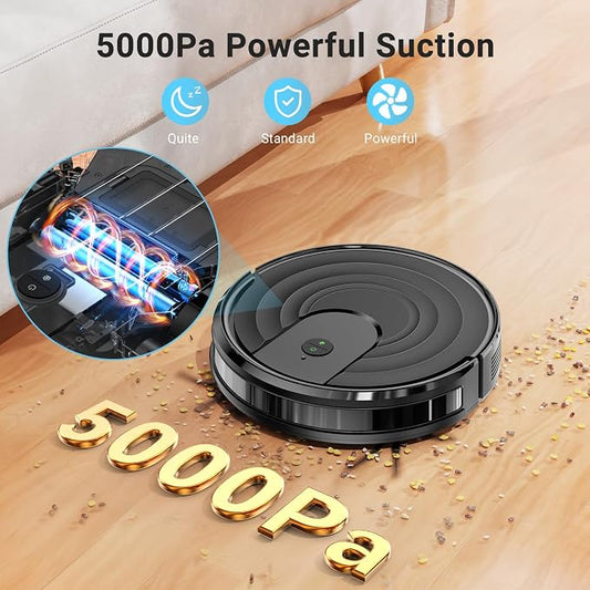 Robot Vacuum and Mop Combo, Robotic Vacuum Cleaner 5000Pa Strong Suction 130 - Image 2